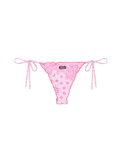 Miami cheeky swim briefs with bandanna print