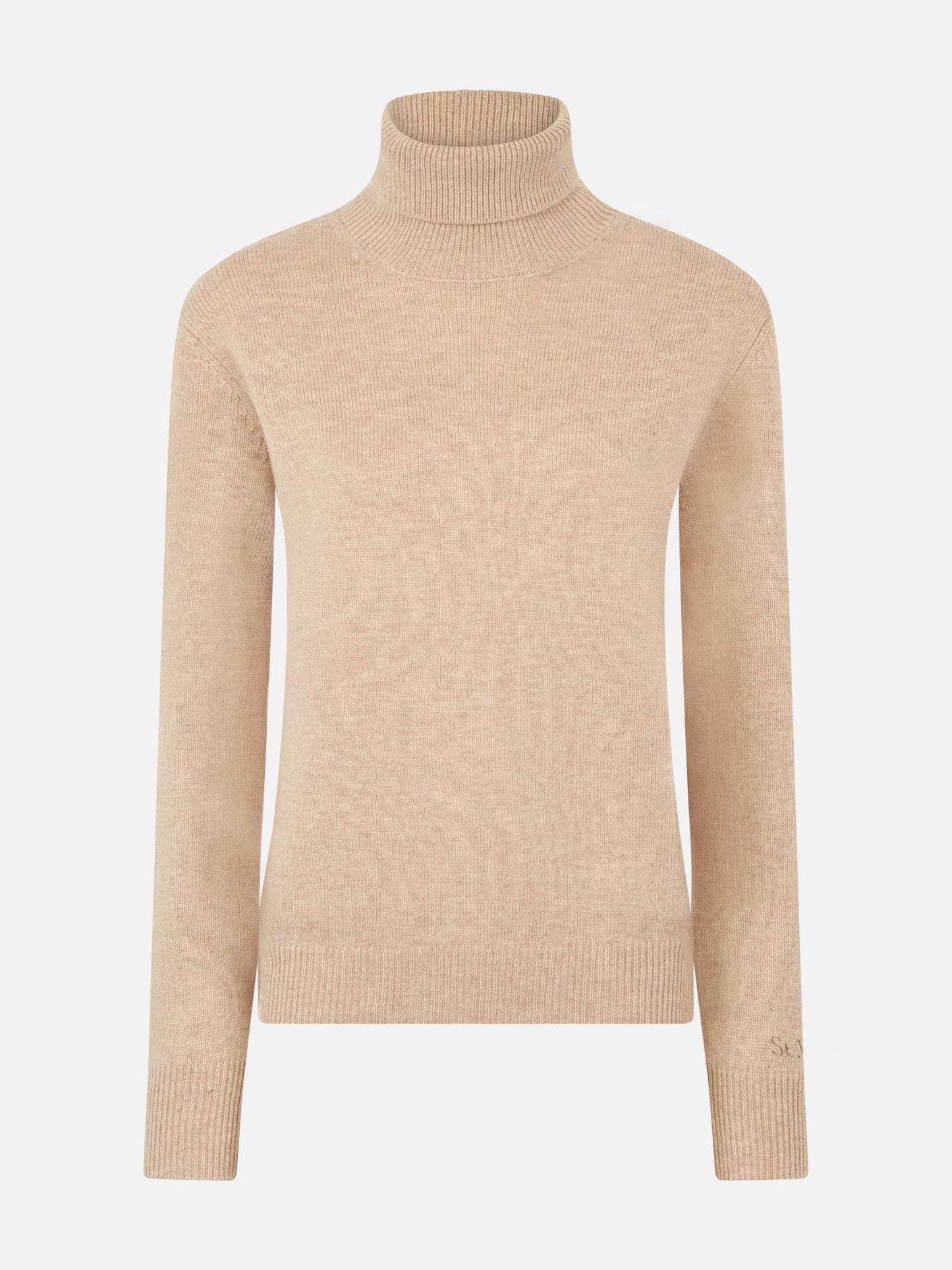 Woman beige pure cashmere turtleneck sweater Moody