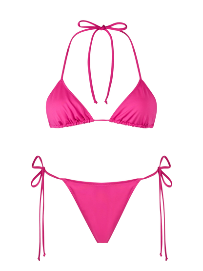 Woman fuchsia triangle bikini Leah Marielle