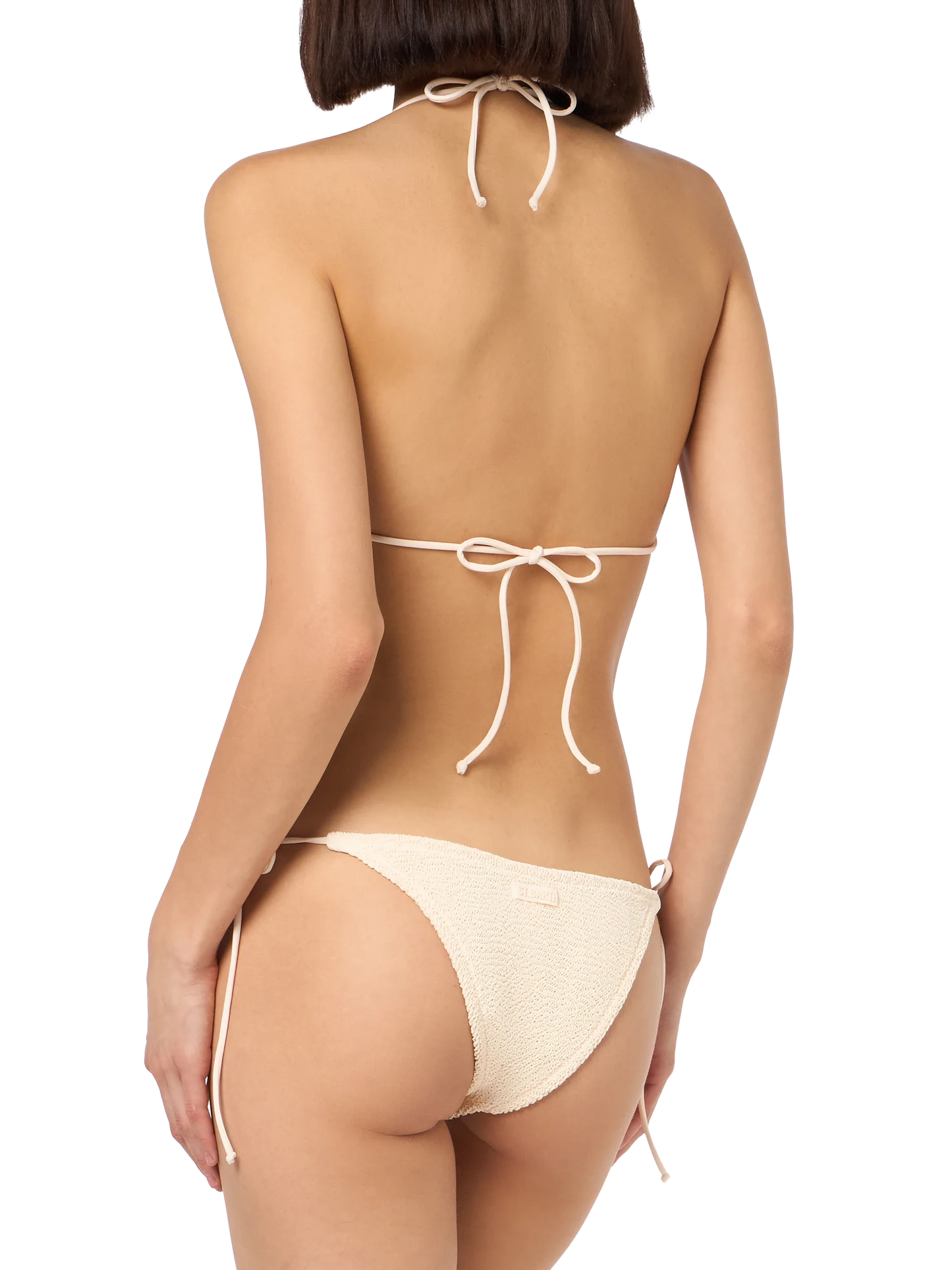 Woman cream crinkle triangle bikini Guiana Marielle