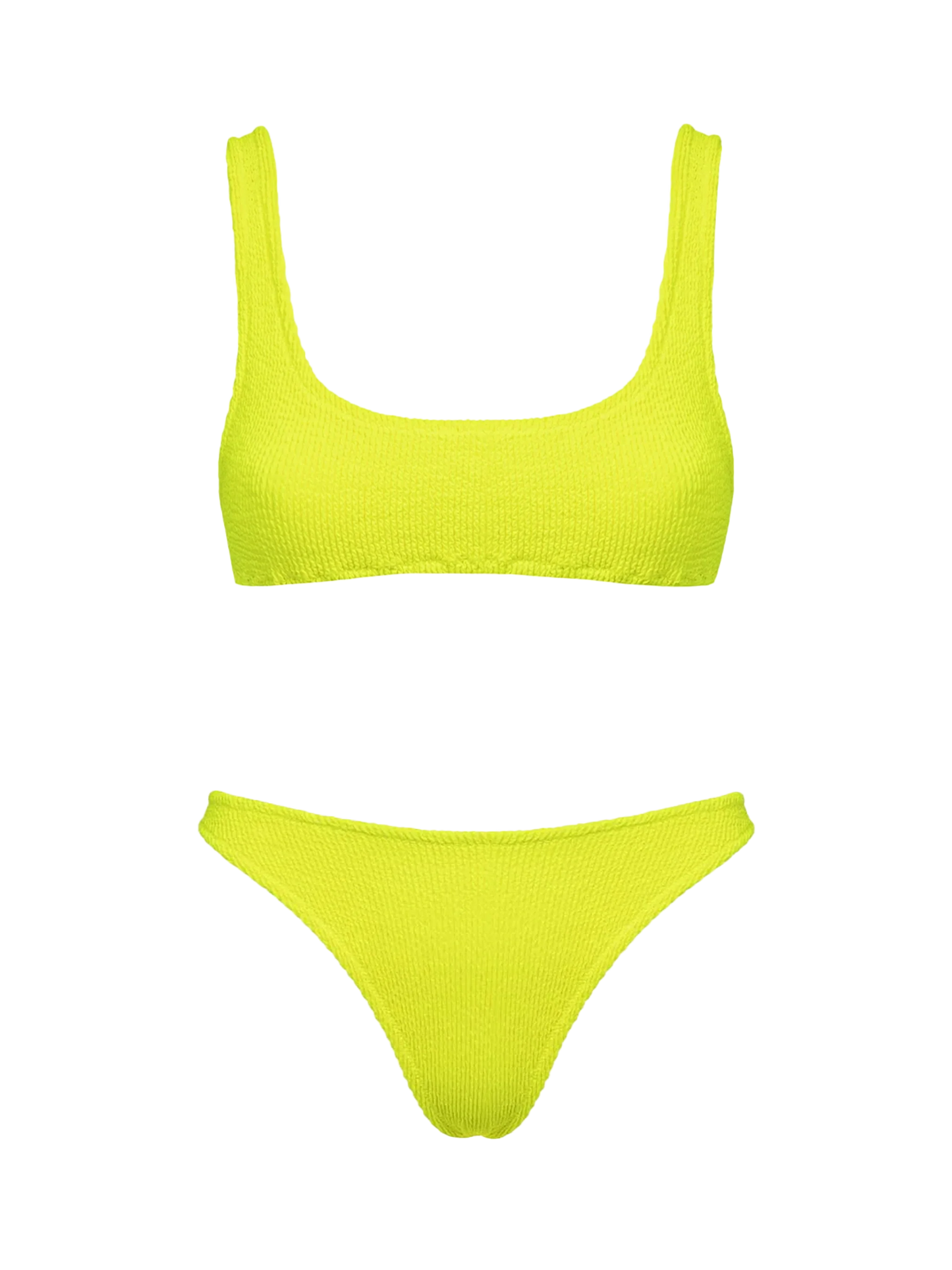 Woman fluo yellow classic crinkle bikini Naima Naomi