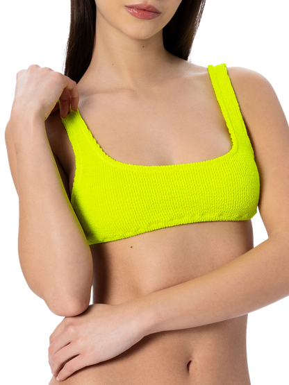 Woman fluo yellow classic crinkle bikini Naima Naomi