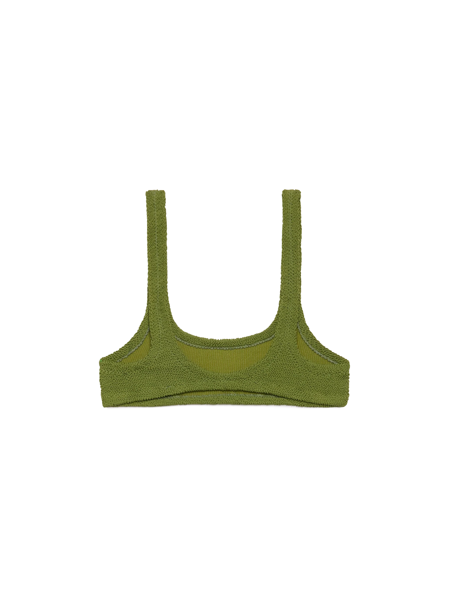 Naima military green crinkle classic bralette top