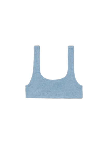Naima avio blue lurex crinkle classic bralette top