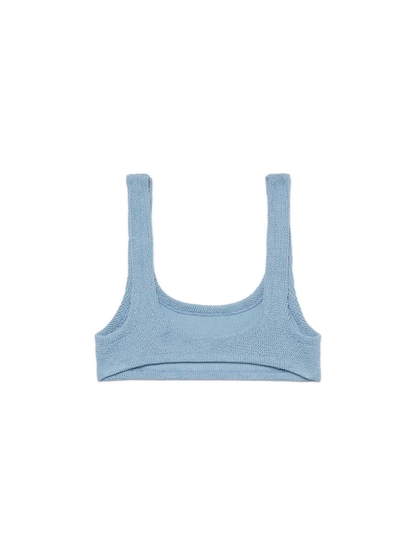 Naima avio blue lurex crinkle classic bralette top