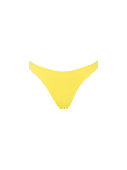 Woman pale yellow cheeky swim briefs Naomi