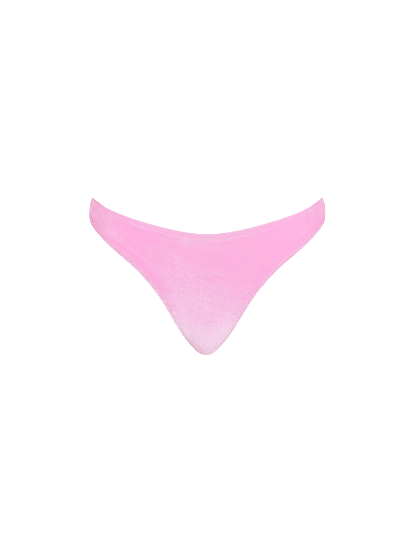 Woman pink velvet cheeky swim briefs Naomi