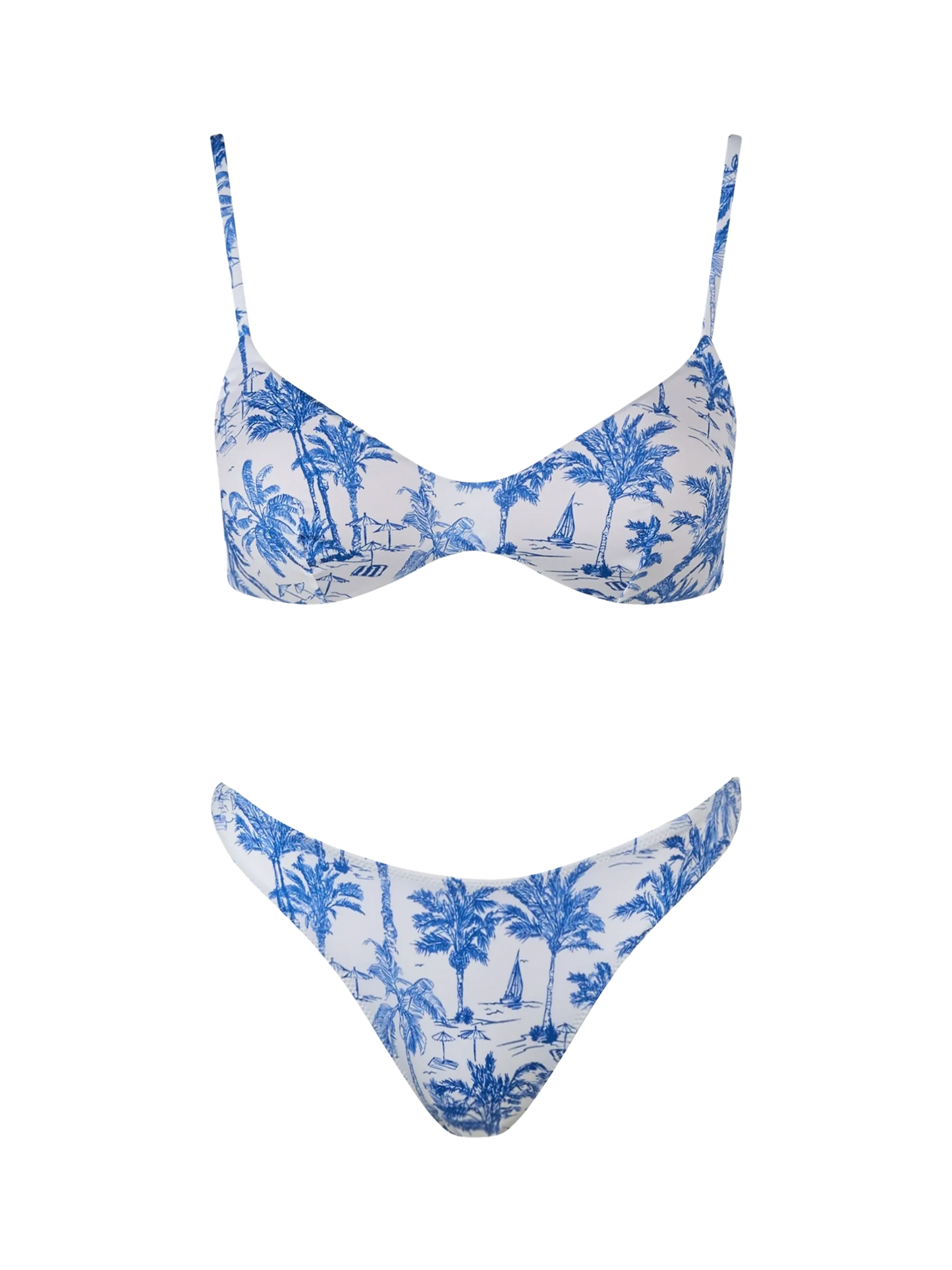 Woman Toile de Jouy scoop bralette bikini May Naomi