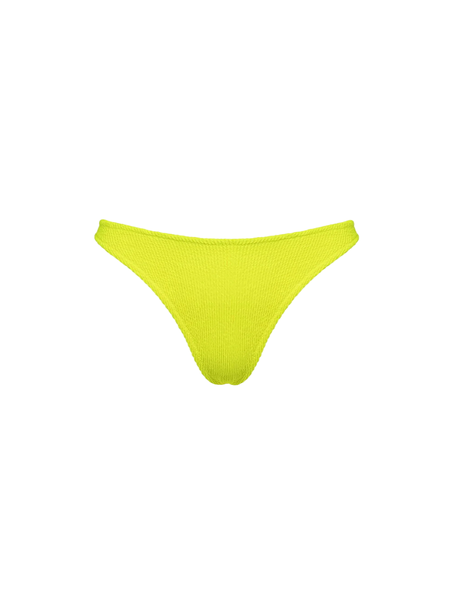 Woman fluo yellow crinkle cheeky swim briefs Naomi