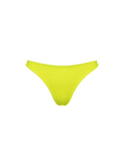 Woman fluo yellow crinkle cheeky swim briefs Naomi