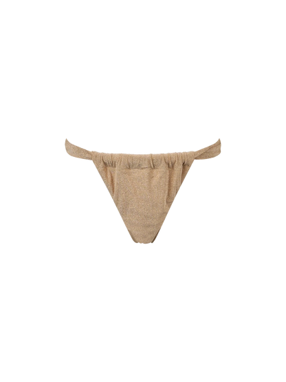 Woman gold lurex cheekiest swim briefs Noelle