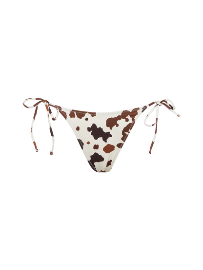 Norah cheeky swim briefs with cow skin print