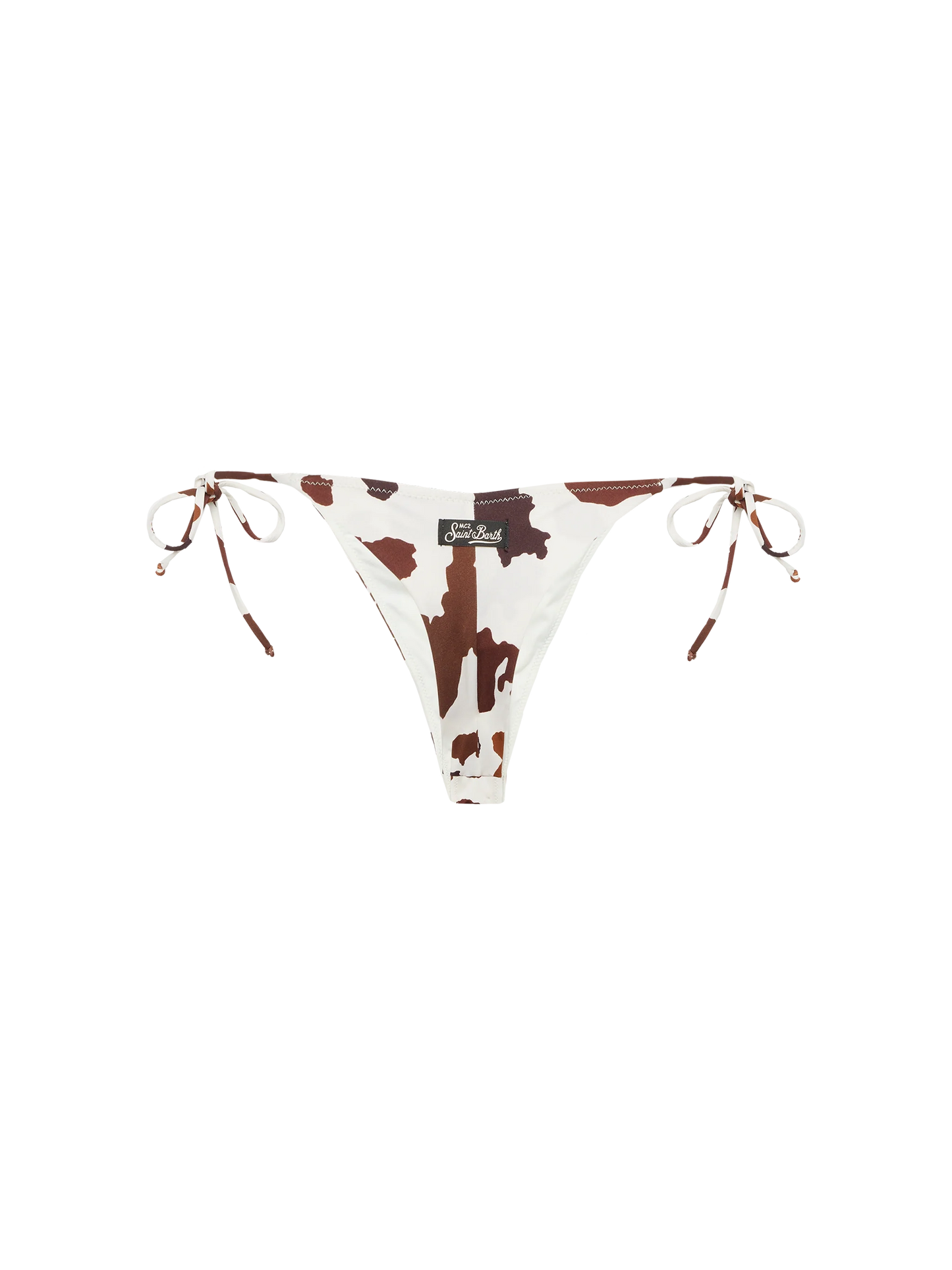 Norah cheeky swim briefs with cow skin print