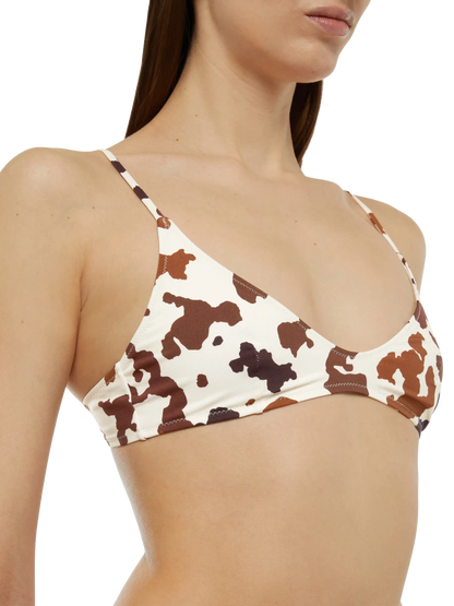 Paloma scoop bralette with cow skin print