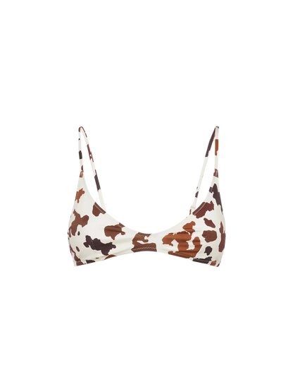 Paloma scoop bralette with cow skin print