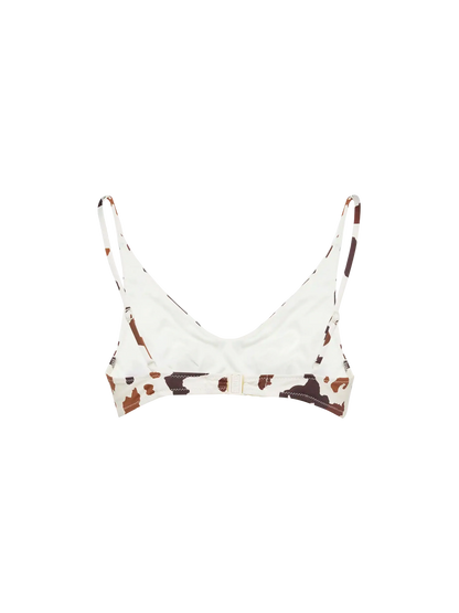 Paloma scoop bralette with cow skin print