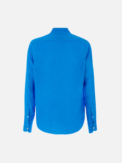 Man watercolor bluette linen shirt Pamplona