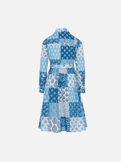 Philipa Jr long shirt dress with flower patch print