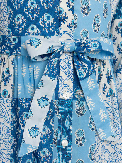 Philipa Jr long shirt dress with flower patch print