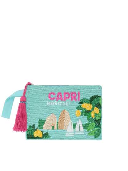 Pearl Pouch with Capri beaded postcard