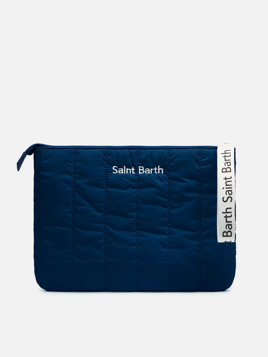Navy blue quilted Puffer Pochette