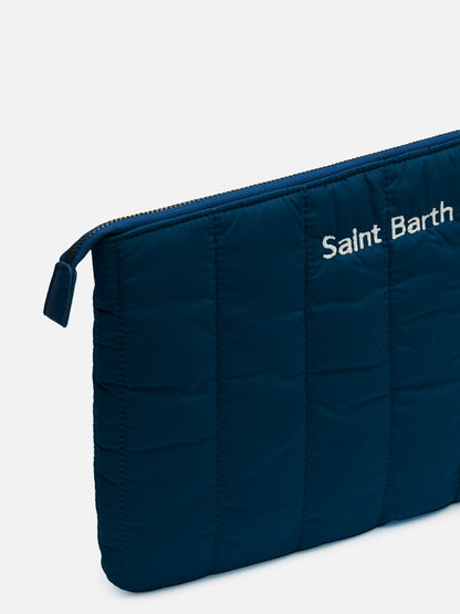 Navy blue quilted Puffer Pochette