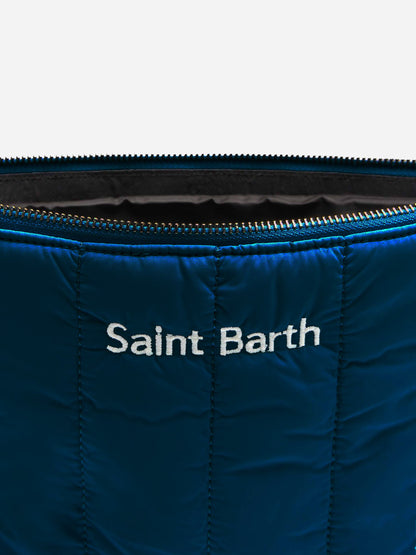Navy blue quilted Puffer Pochette