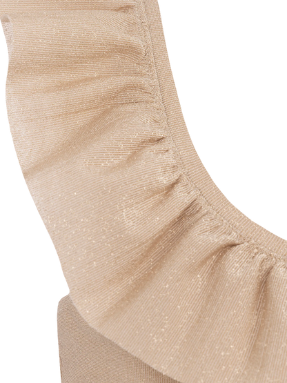 Rey one-shoulder lurex ruffled bikini