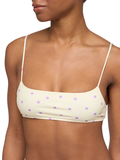 Sadie bralette top with polka dots print