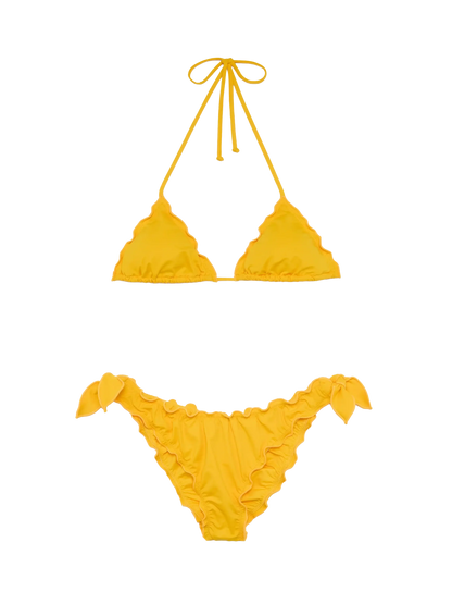 White yellow classic triangle bikini Sagittarius Moon