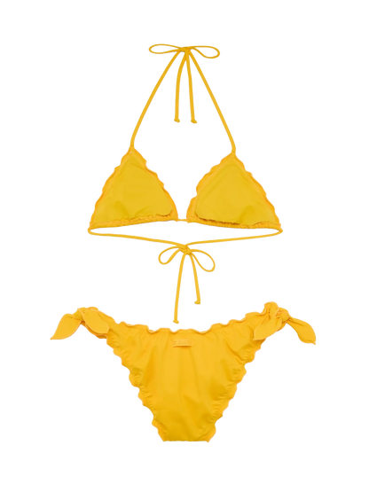 White yellow classic triangle bikini Sagittarius Moon