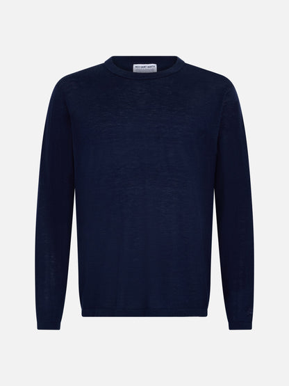 Man navy blue cashmere blend t-shirt Scott