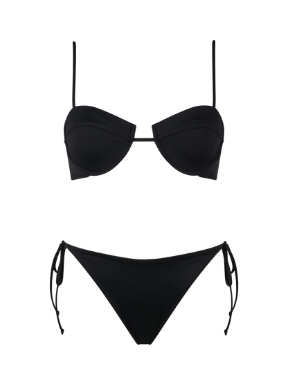 Woman black underwired bralette bikini Salina Virgo