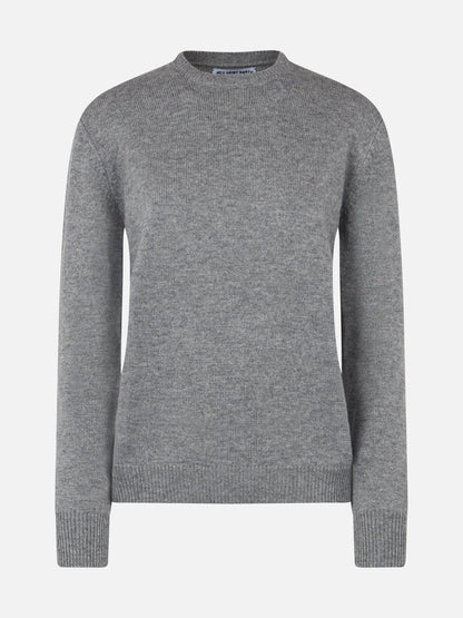 Woman mélange grey cashmere blend sweater Sorbonne