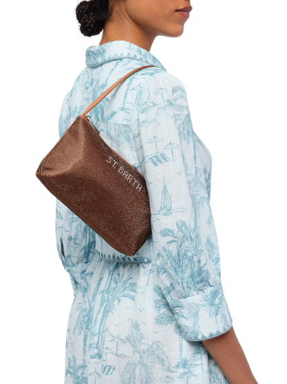 Mini bag Strassy with brown rhinestones