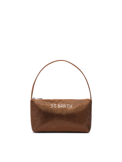 Mini bag Strassy with brown rhinestones