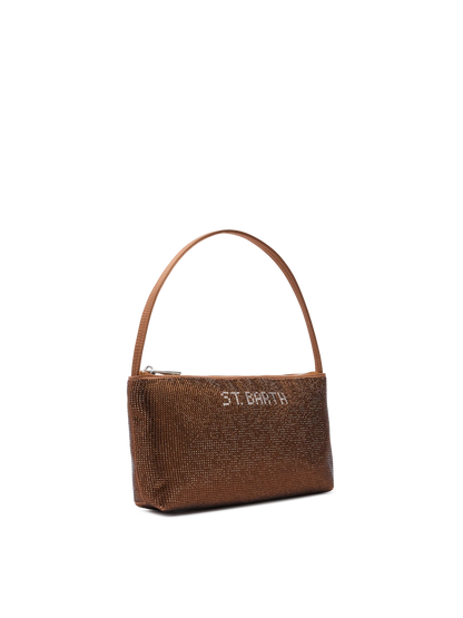 Mini bag Strassy with brown rhinestones