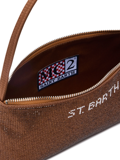 Mini bag Strassy with brown rhinestones