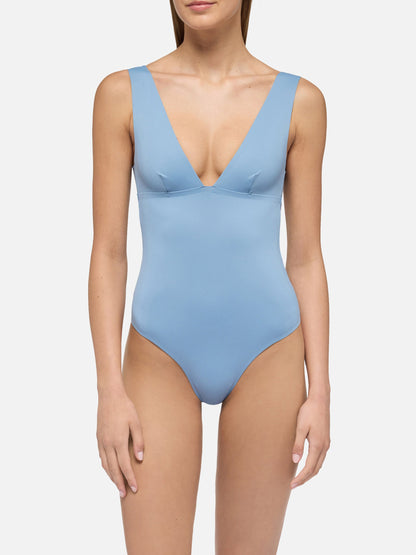 Sylvia avio blue Sangallo lace dress