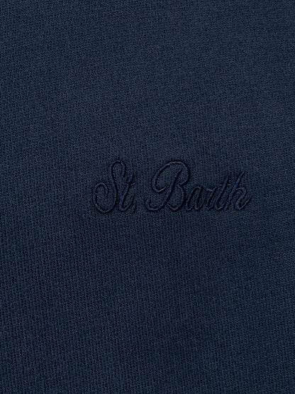 Man navy blue sweatshirt Tribeca with St. Barth embroidery