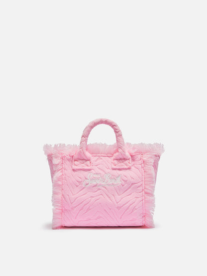 Pink zebra embossed Mini Vanity Sponge Bag