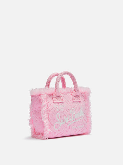 Pink zebra embossed Mini Vanity Sponge Bag