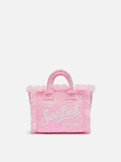 Pink zebra embossed Mini Vanity Sponge Bag