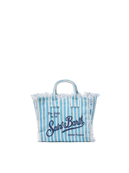 Mini Vanity Linen bag with striped print - MC2 Saint Barth