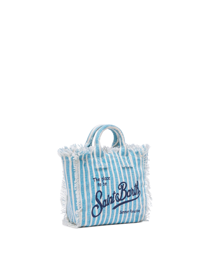 Mini Vanity Linen bag with striped print - MC2 Saint Barth