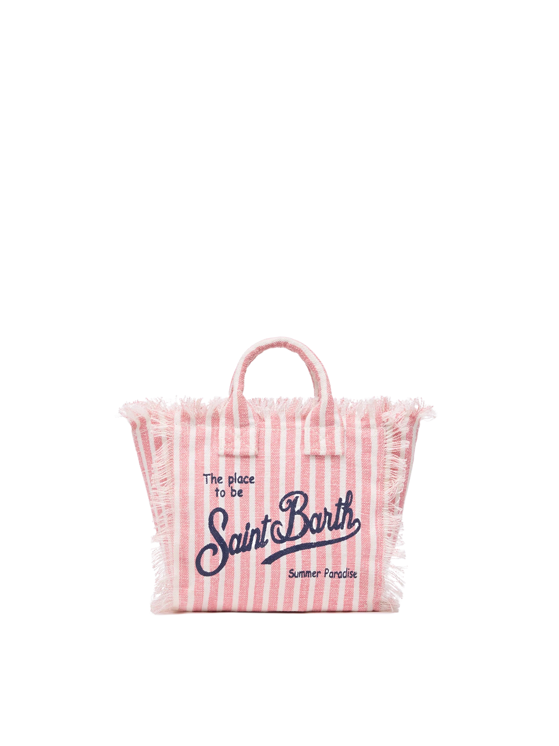 Mini Vanity Linen bag with striped print - MC2 Saint Barth