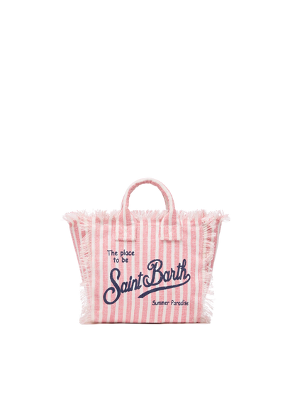 Mini Vanity Linen bag with striped print - MC2 Saint Barth