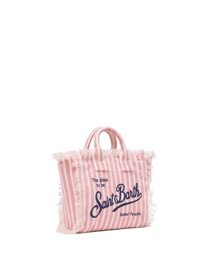Mini Vanity Linen bag with striped print - MC2 Saint Barth