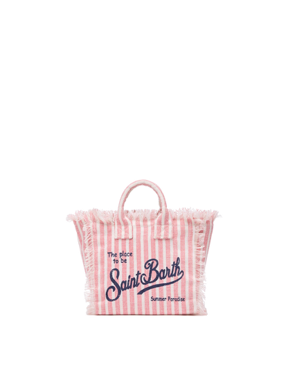 Mini Vanity Linen bag with striped print - MC2 Saint Barth