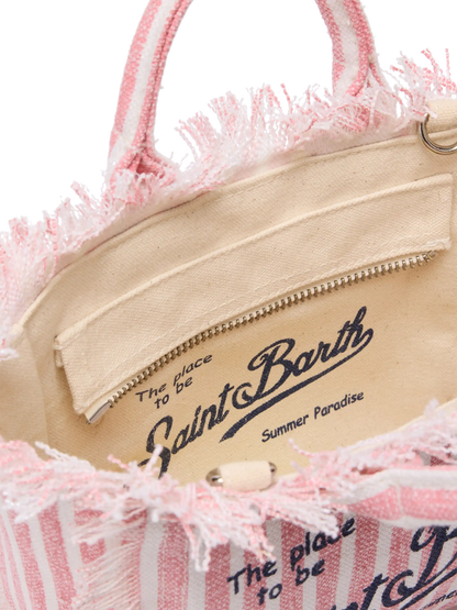 Mini Vanity Linen bag with striped print - MC2 Saint Barth